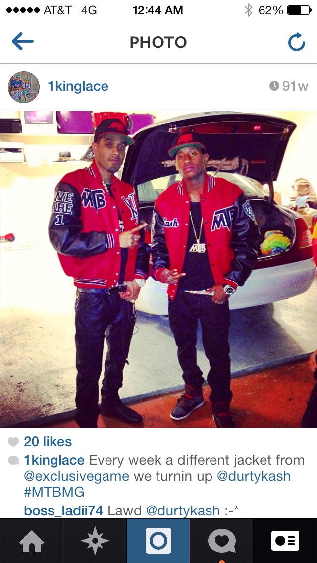 Young Lace and associate wearing Money To Blow Music Group varsity jackets